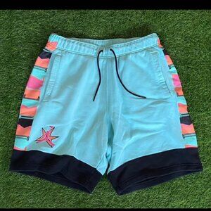 Vintage Style Jordan Brand Shorts - Teal/Multi-Color Size Large